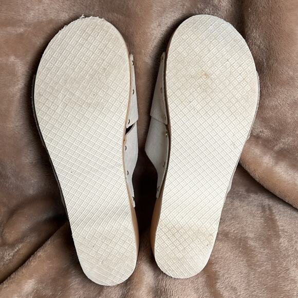 Women's Donna Tuscano Sandals Slip On Leather Taupe Sz 9 Platform Made in Italy! - Picture 7 of 8